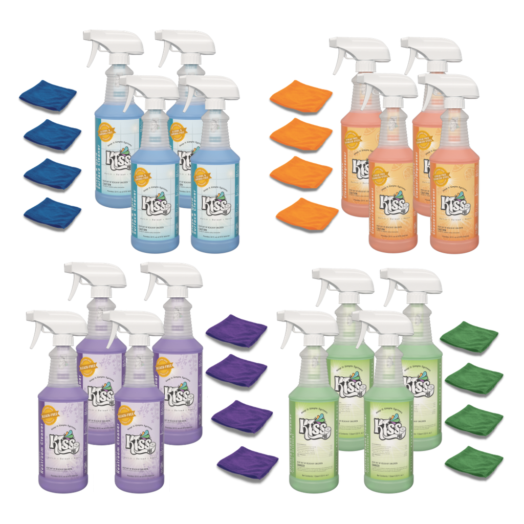 KISS Pro- Reuse Plus+ - 16 Bottles/Triggers 16 Towels